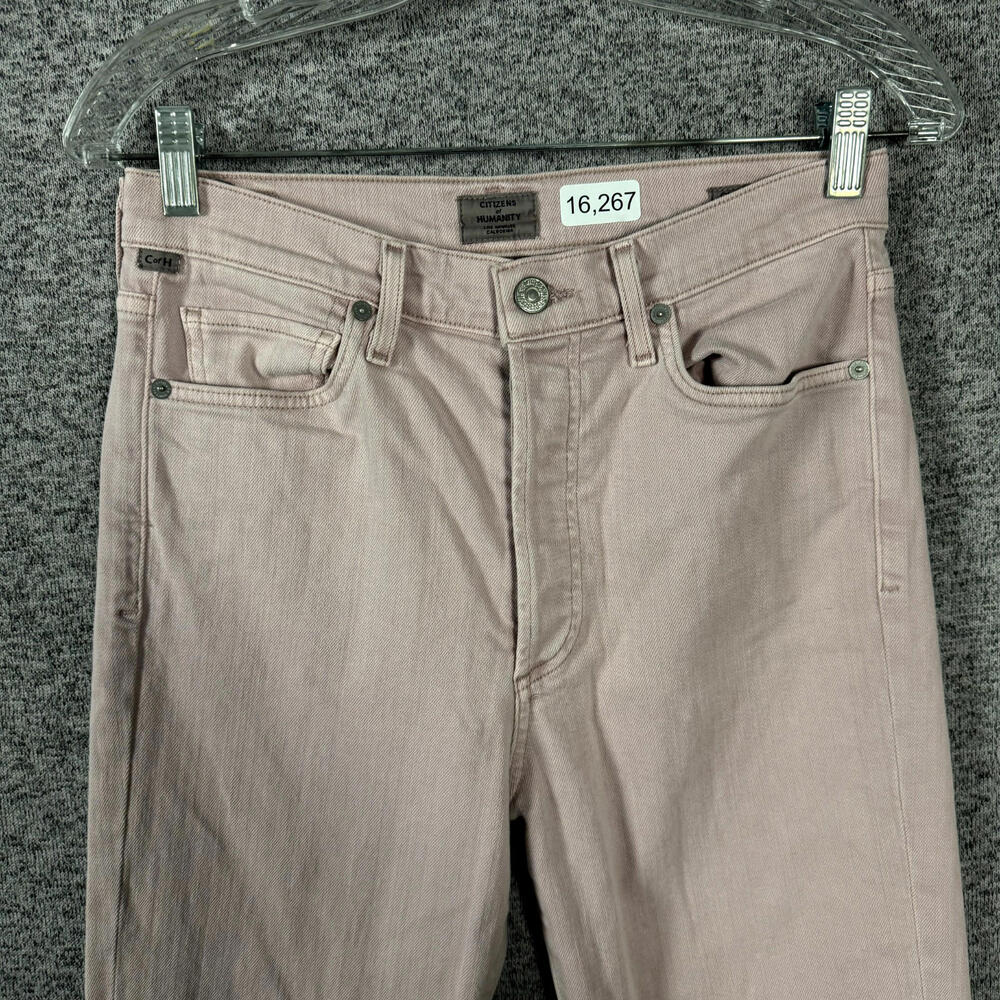 Citizens Of Humanity Size 26 Pink Denim Olivia High Rise Slim Ankle Jeans - Picture 3 of 10